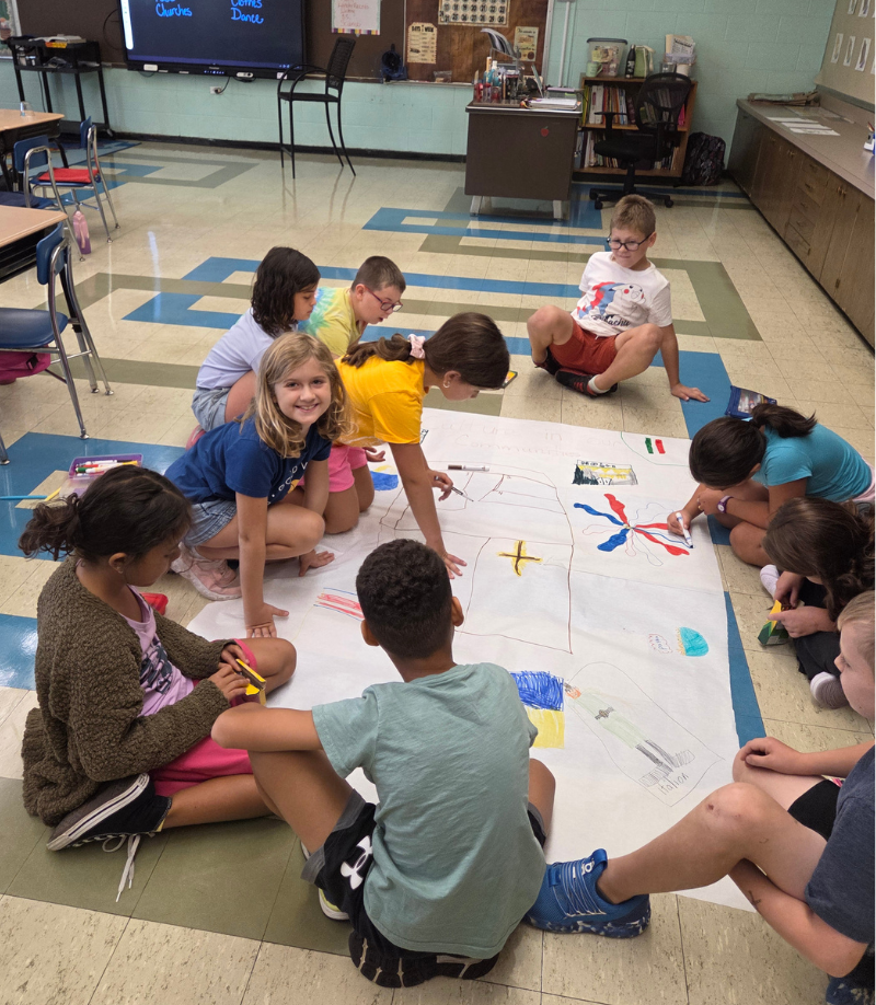 three men and laughing two women walking side by side