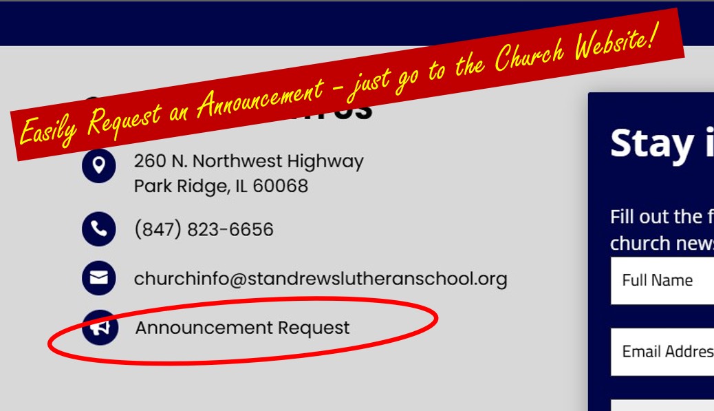 New Announcment Request Procedure