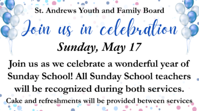 End of Sunday School Year Celebration