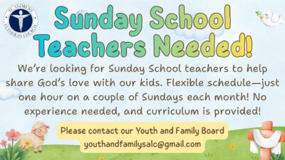 Sunday School Teachers Needed!