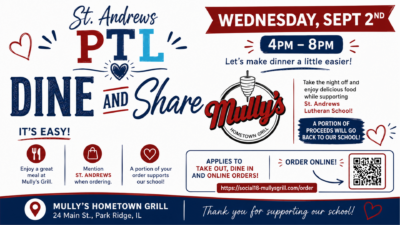 St. Andrews PTL Dine and Share at Mully’s