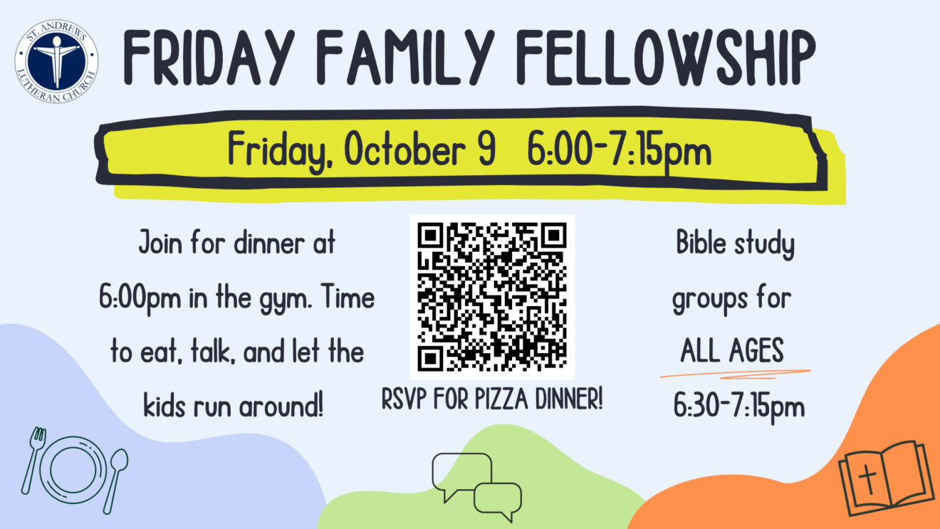 Friday Family Fellowship Tonight!