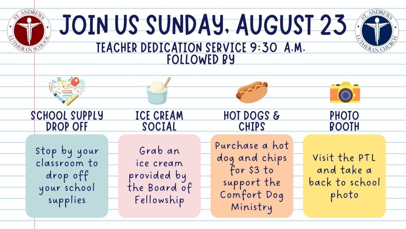 Church & School - Join Us On August 23!