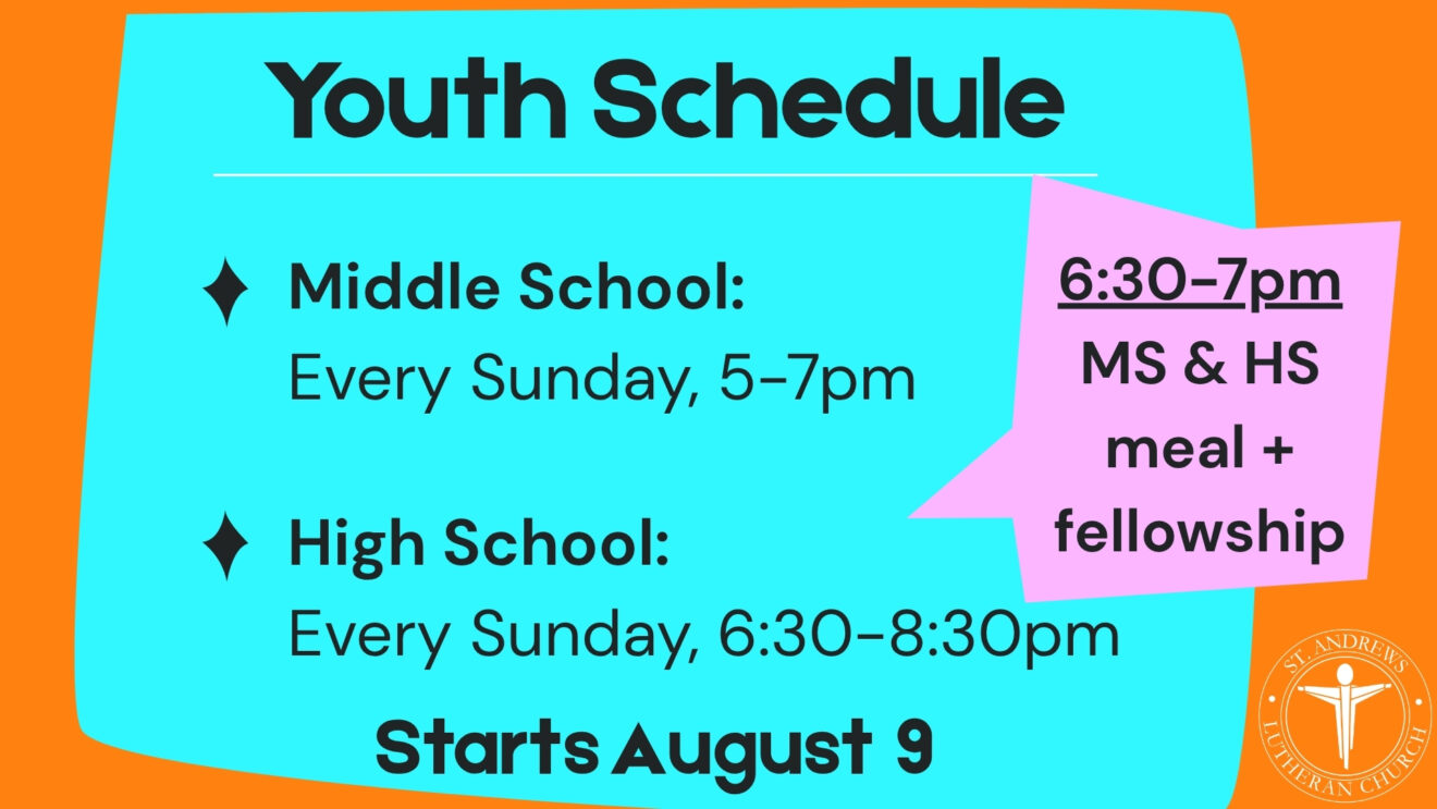Start of New Youth Group Schedule!