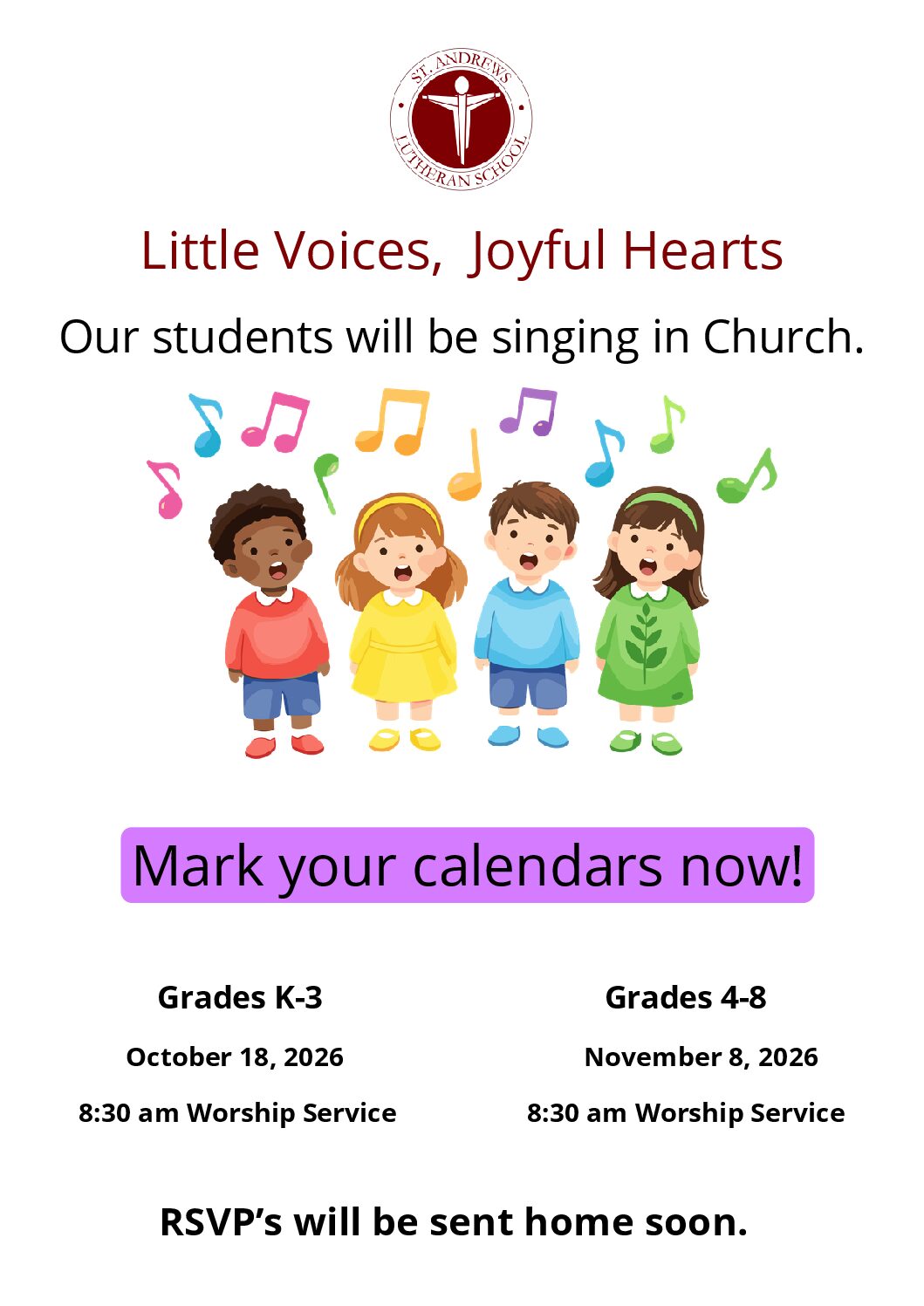 Children’s Choir Fall Dates