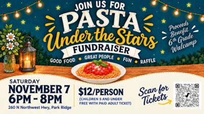 Pasta Under the Stars Fundraiser for 6th Grade Walcamp