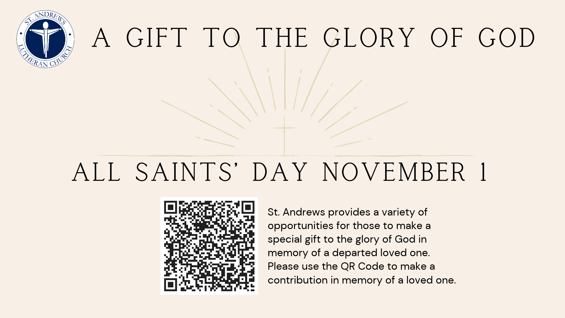 A Gift to the Glory of God