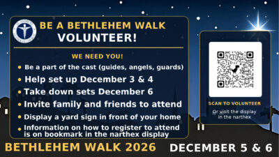 Be a Bethlehem Walk Volunteer